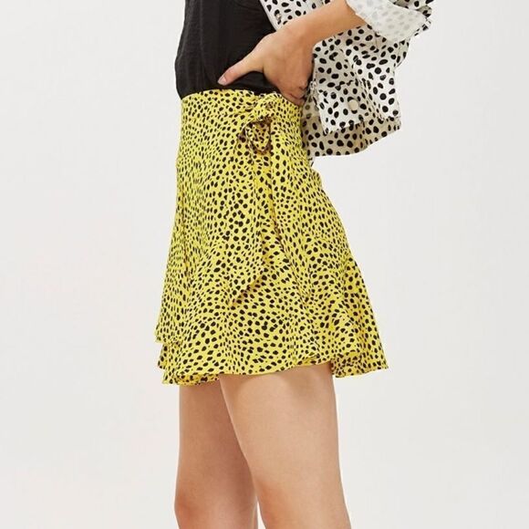 NWT Topshop Leopard Print Ruffle Mini Skirt - Picture 2 of 9